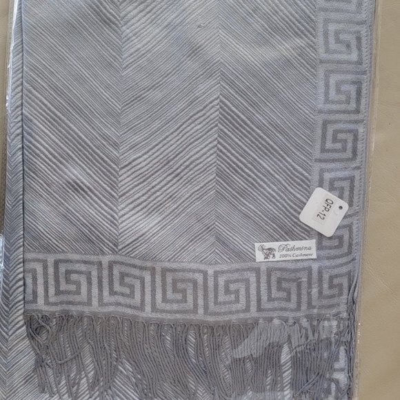 Greek Key Pashmina 100% Cashmere Women NEW - Picture 13 of 13